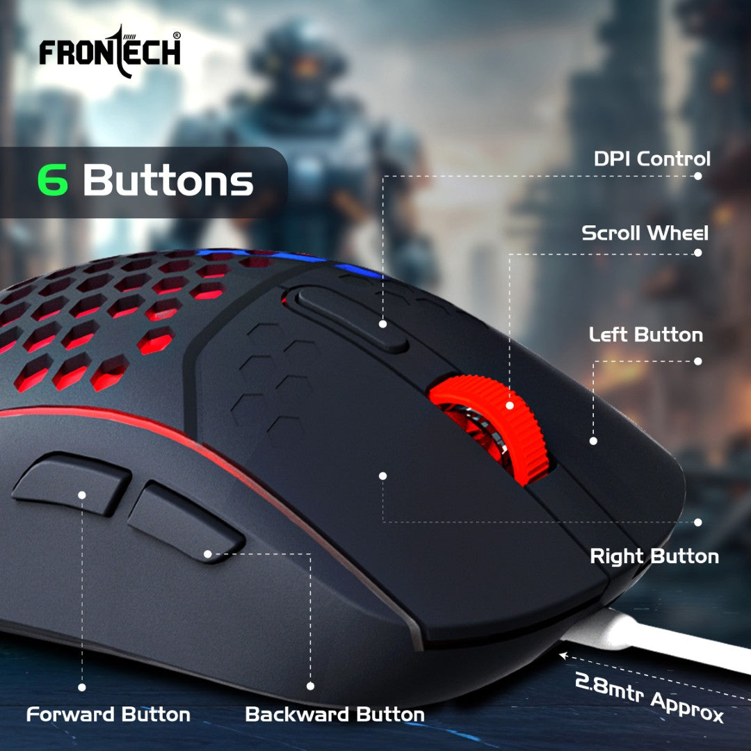 Frontech Aero Blade Wired Gaming Set: Rainbow LED, 94 Keys, 7200 DPI (KB-0044) Frontech Aero Blade Wired Gaming Set: Rainbow LED, 94 Keys, 7200 DPI (KB-0044)